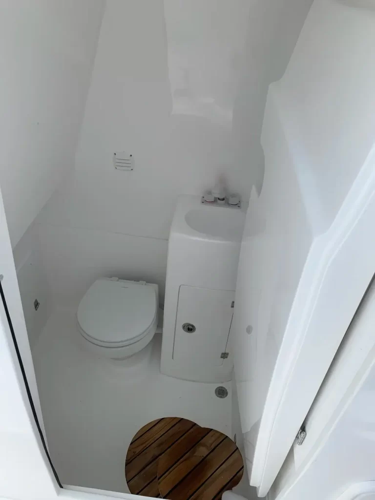 Bathroom inside the center console